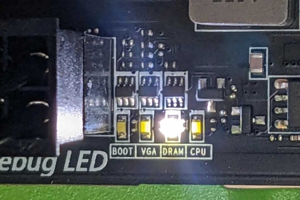 Why is my DRAM light on my motherboard